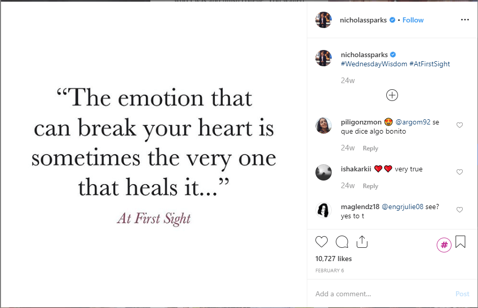 sharing quotes on Instagram
